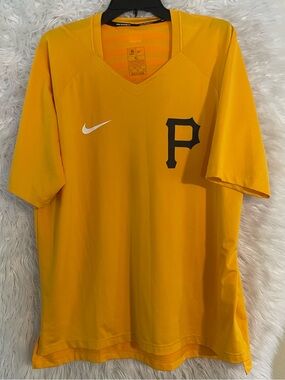 Pittsburgh Pirates Nike Gold Authentic Collection Pregame Performance V-Neck Tee